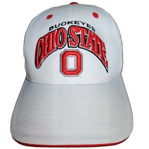 Ohio State Buckeyes Hat Cap Top Of The World White Red Adult Adjustable OSU